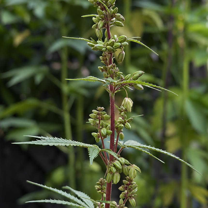 A flowering stalk carrying seed, photographed in the field